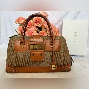 SOLD OUT❗️Christian DIOR Street Chic Trotter Brown Leather & Canvas Handbag.